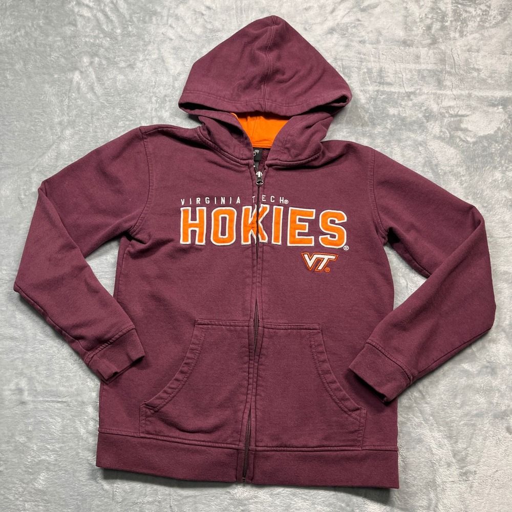Gen2 Virginia Tech Hokies Hoodie Kids Maroon Full Zip Sweatshirt VT M 10/12